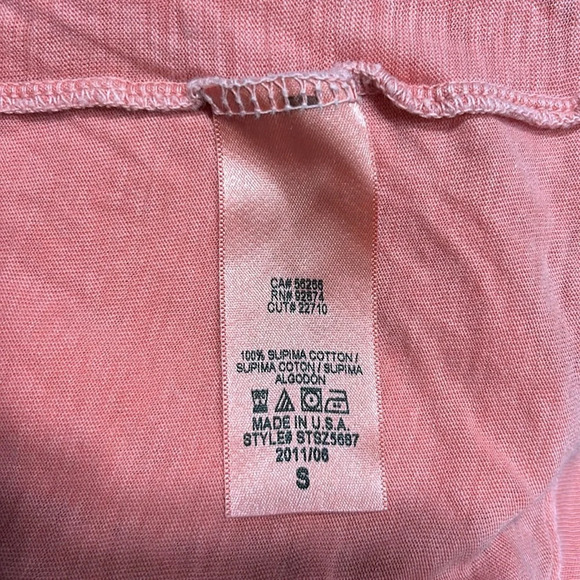 Splendid Women’s Washed Pink Notched V-Neck SS Supima Cotton T-Shirt Small - Picture 7 of 7
